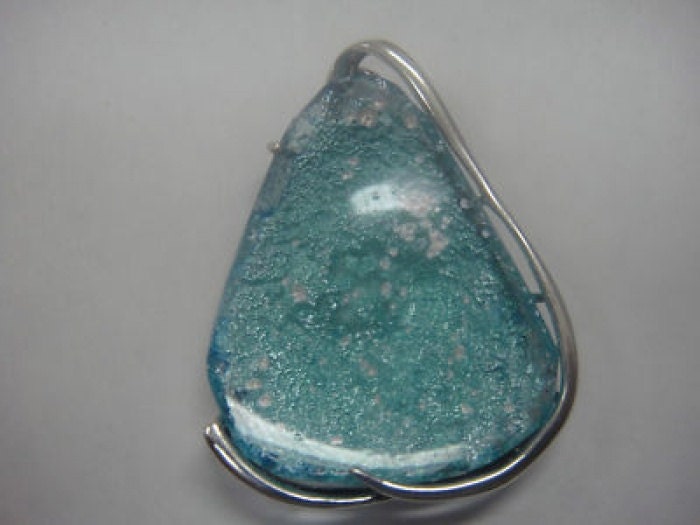 Interesting 925 Sterling Silver Pendant, Antique Roman Glass Pendant One Of A Kind Unique Jewelry