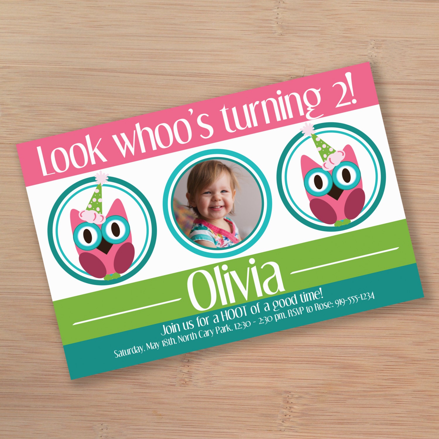 Owl Birthday Party Invitation // Printable, Digital File, Customizable