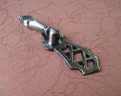 Brass Drop Dresser Drawer Pulls Handles Knob Knocker Back Plate / Antique Bronze Metal Cabinet Knobs Pull Handle / Furniture Hardware