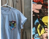 Hers Cut Off Avengers Print Paige's Pocket Tee
