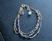 Iolite Gold Bracelet, Three Layered - All That Glitters, jewelry gift for her