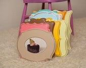 5x7 "Oval - Tab" Frame - Whimsical wood picture frames with your choice of our custom colors.