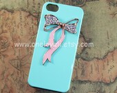 Bling iPhone Case,Bow iphone 4s 5 case, Crystal pink bow iPhone Case, iPhone Cover,  Bow iPhone Case, Mint green iPhone 5 bling case