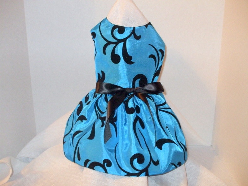 Dog Dress, Blue Taffeta