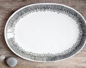 Wedding gift, Hand-painted vintage platter "somewhat angular"