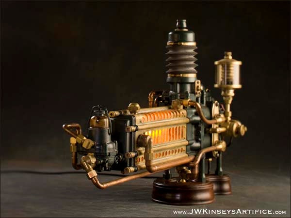 the Photonic Siphuncle: a hand-made steampunk styled lamp