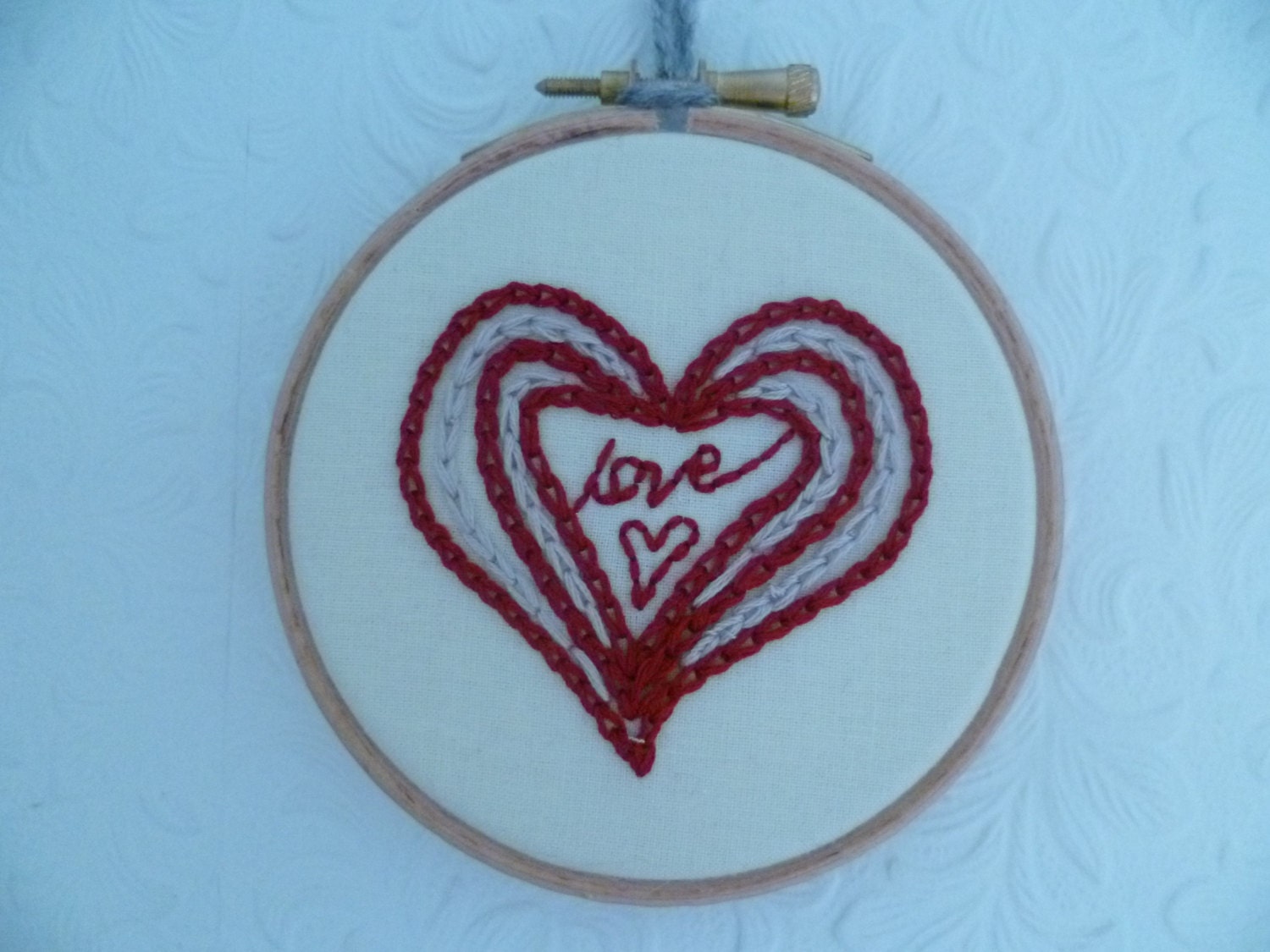 Small Loveheart Embroidery 4"