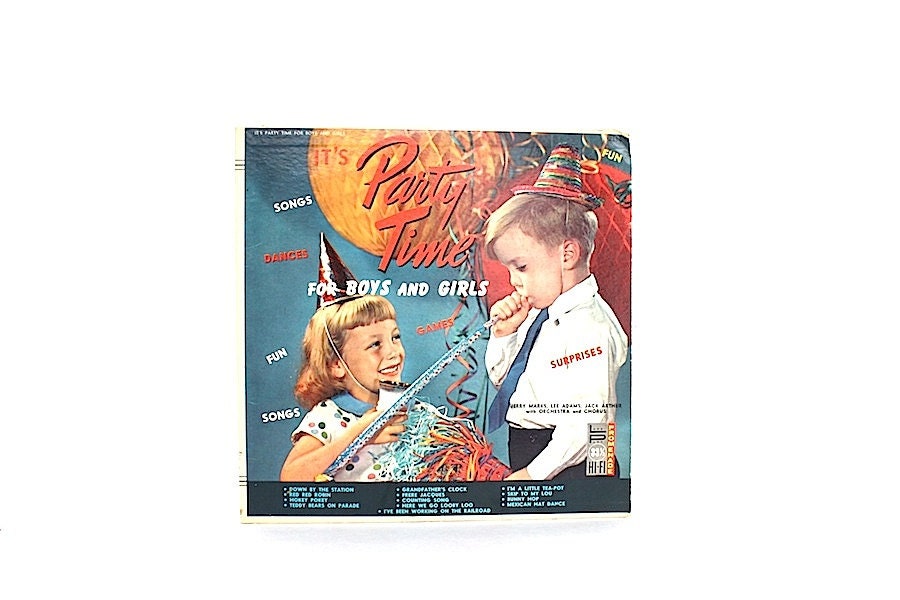Childrens Games Songs Vintage Vinyl Record LP Party Time For Boys and Girls Promenade Records Hokey Pokey Bunny Hop Frere Jacques