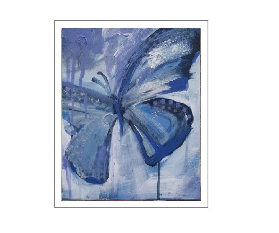 butterfly notecards -  blue butterfly abstract - bird abstract greeting cards - mix & match - set of ten - FREE US SHIPPING