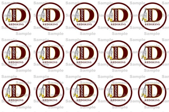 Redskins Mascot Themed -- 1 inch circle 4x6 Digital Bottle Cap Collage -- INSTANT DOWNLOAD Il_570xn