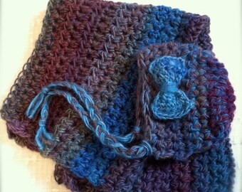 SET Spring Bonnet Glacier Bay: Bow clip and mini blanket
