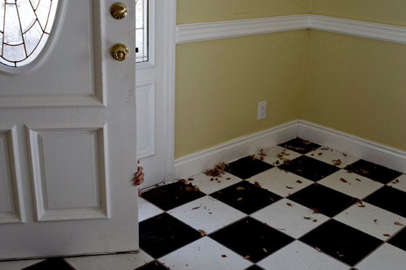 SALE Homage to Addie Polk (Hand Clutching Door, Interior Checkerboard Floor) Fine Art Photograph 25" X 38" - STORMAphotography