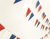 Paper Garland - Red White & Blue Bunting Flags - 20ft Length - FunkyFrillsUK