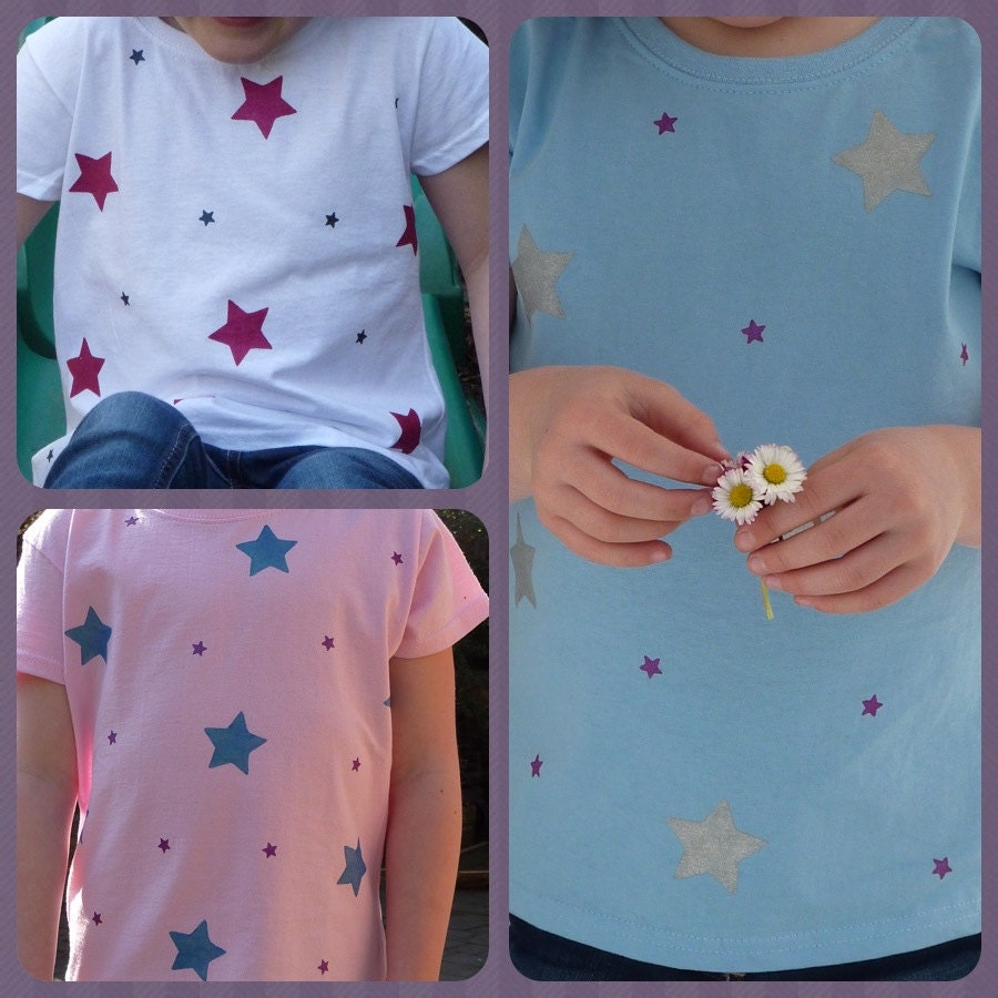 Girls Beautiful Handpainted Tshirt - 3 Designs Ages 3 to 8