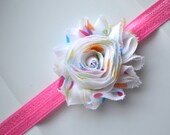 15% off Easter Polka Dots flower Headband, for Newborn to Toddler. Newborn Photo prop, First birthday headband. Easter Headband.