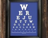 Pink Floyd, We're Just Two Lost Souls Swimming In A Fish Bowl Eye Chart, 8 x 10 Giclee Print BUY 2 GET 1 FREE