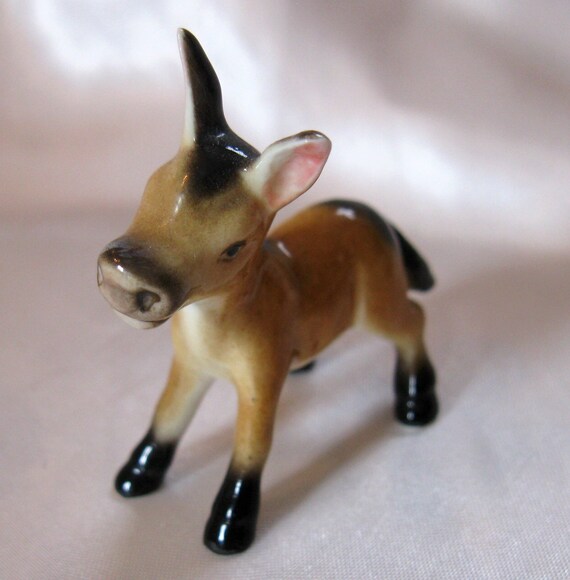Vintage Miniature Donkey Ceramic Figurine by FourMartiniLunch