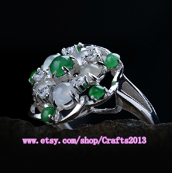 Natural jade (AAA), 925 sterling silver, egg noodles emerald noble tokens of love, sent his girlfriend, wedding rings