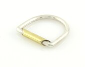Smile arch ring in Sterling Silver & Bronze / Brass - minimalist ring perfect for stacking