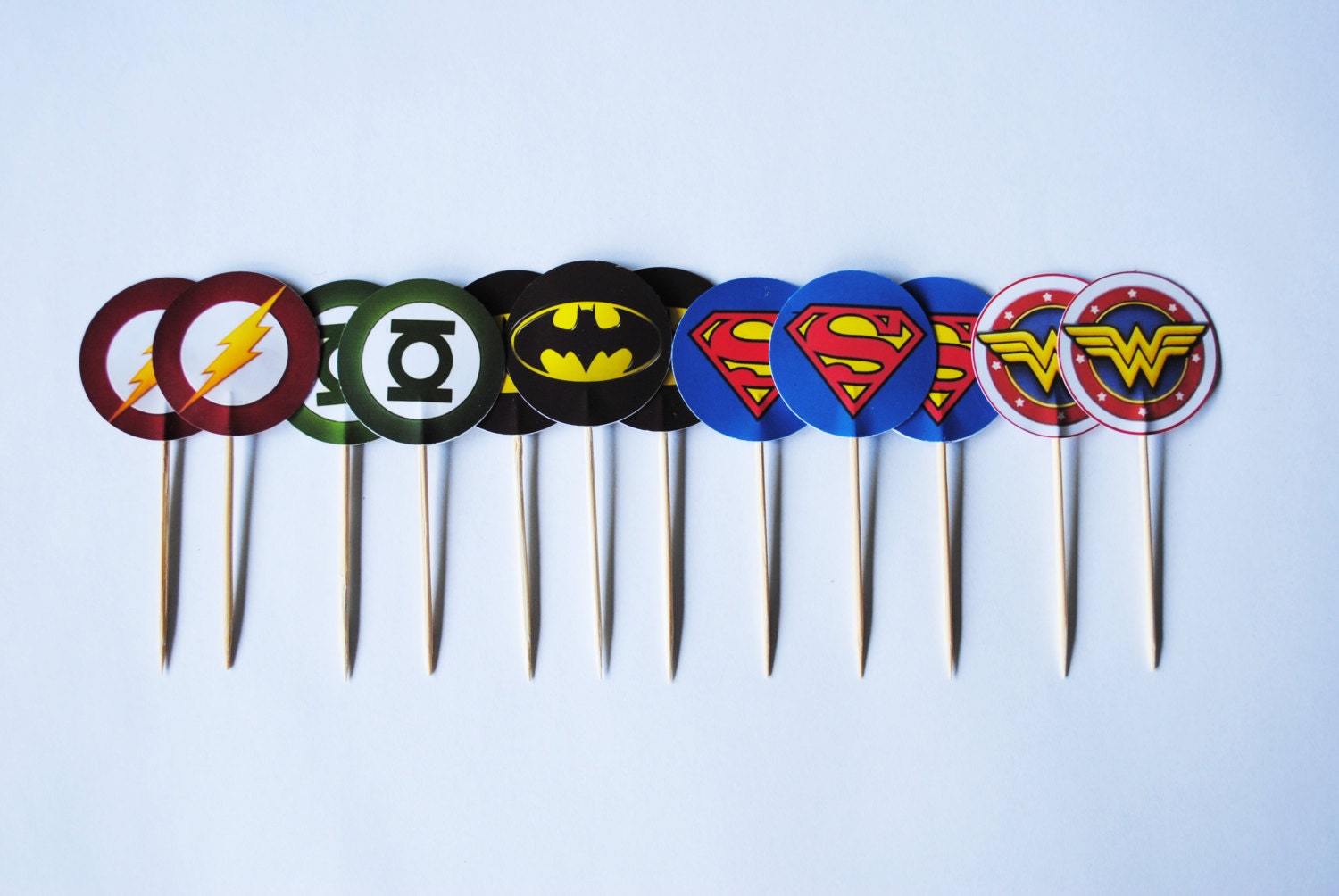 Justice League Superhero Cupcake Toppers x12