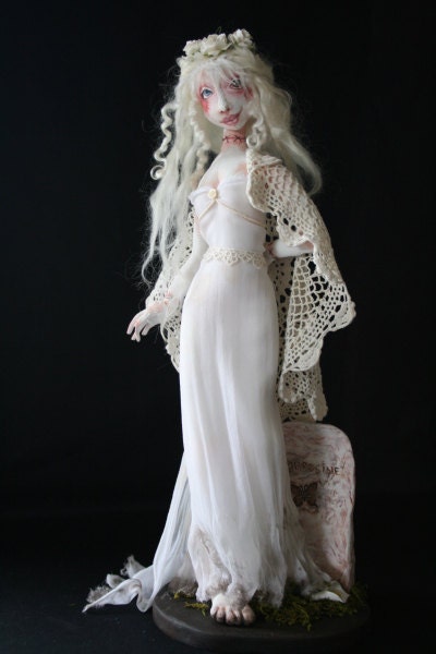 Ambrosine Cloth Art Doll Creepy Bride