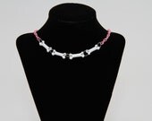 Little Bones Necklace and Earring Set - Pink