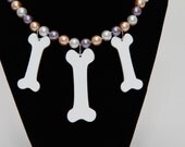 Bone Pearl Necklace and Earring Set