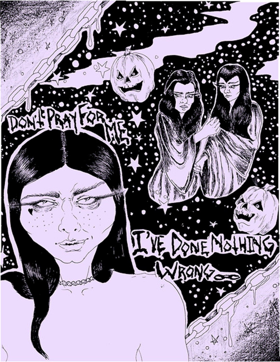 Nothing Wrong Ink Drawing Digital Print 5x7
