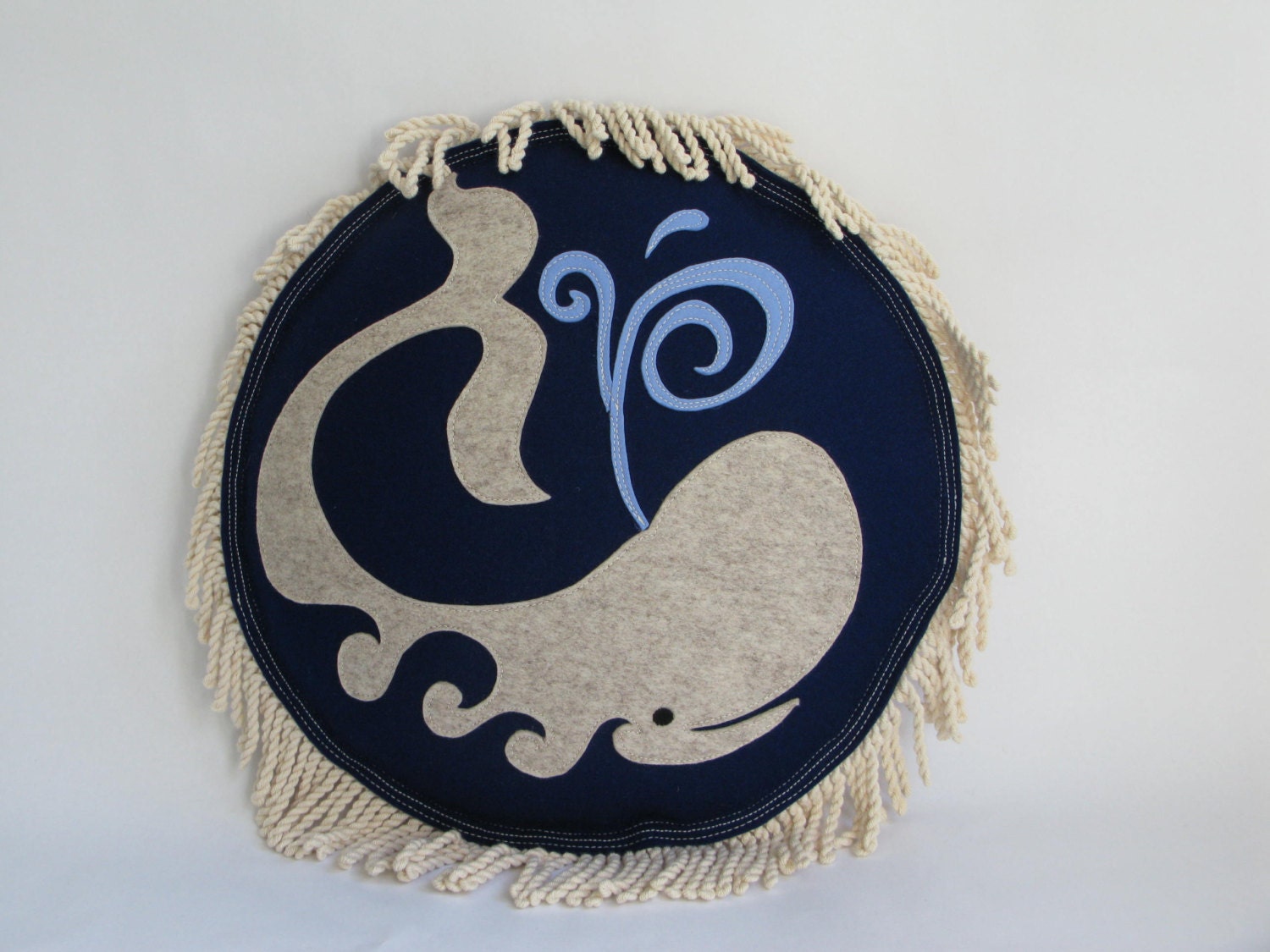 Whale's Tale Large Pillow by Cheeky Monkey Home