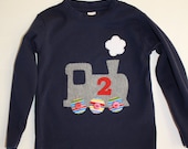 Birthday Train boys long sleeve shirt  applique  2T,  3T, 4T