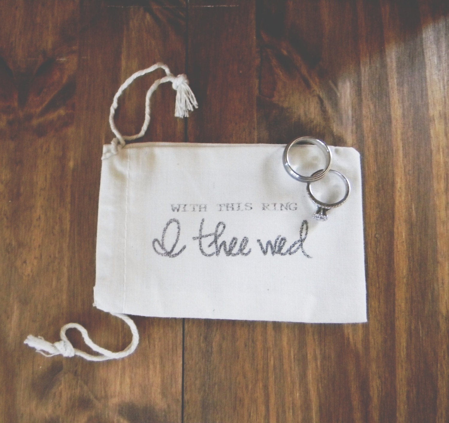 With This Ring 3x5in Wedding Band Bag, party bags, bridal shower favor, thank you gift, love, ring bag
