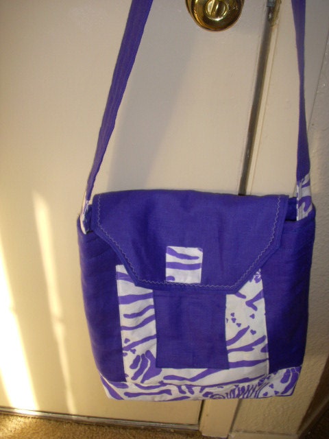WOMEN'S TOTE BAGS and Purses Purple Linen Tote Bag