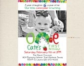 A Hungry Caterpillar inspired Birthday Party Invitation - Custom Printable