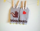 Ready to Ship,  Squirrel Kid mittens, baby toddler mittens, Soft,Cute and Warm 2T-4T,baby shower gift,kids gift under 25