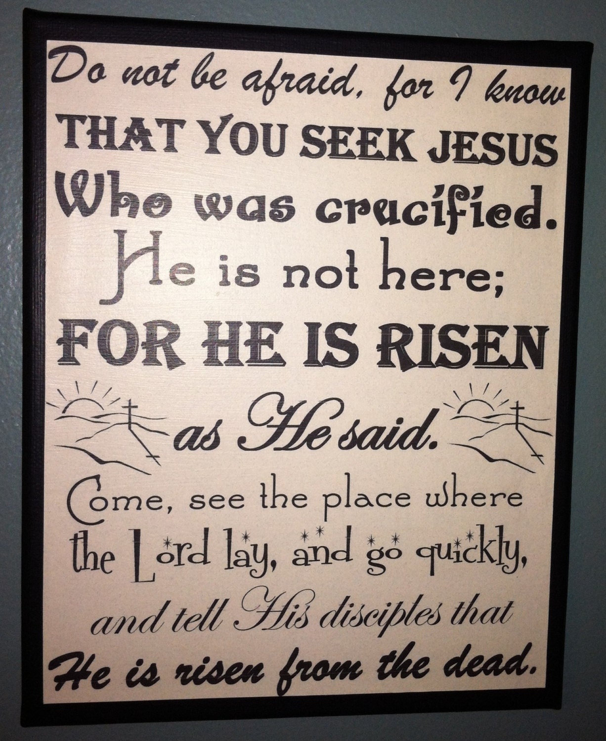 Easter decoration, religious picture, Bible verse