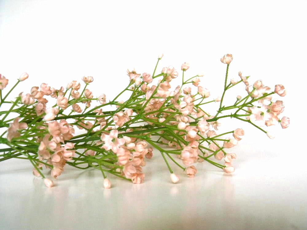 Peach silk flowers, babys breath flower, artificial floral supply, commercial supply - UnfoldingPetals