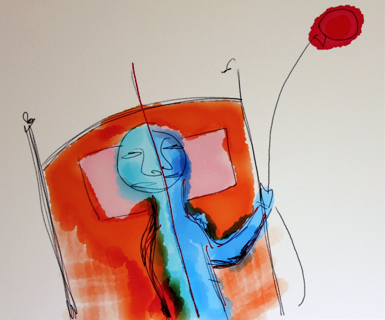 Half Awake 8x10 Modern Minimalist Illustrative Print/Digital Archival Print