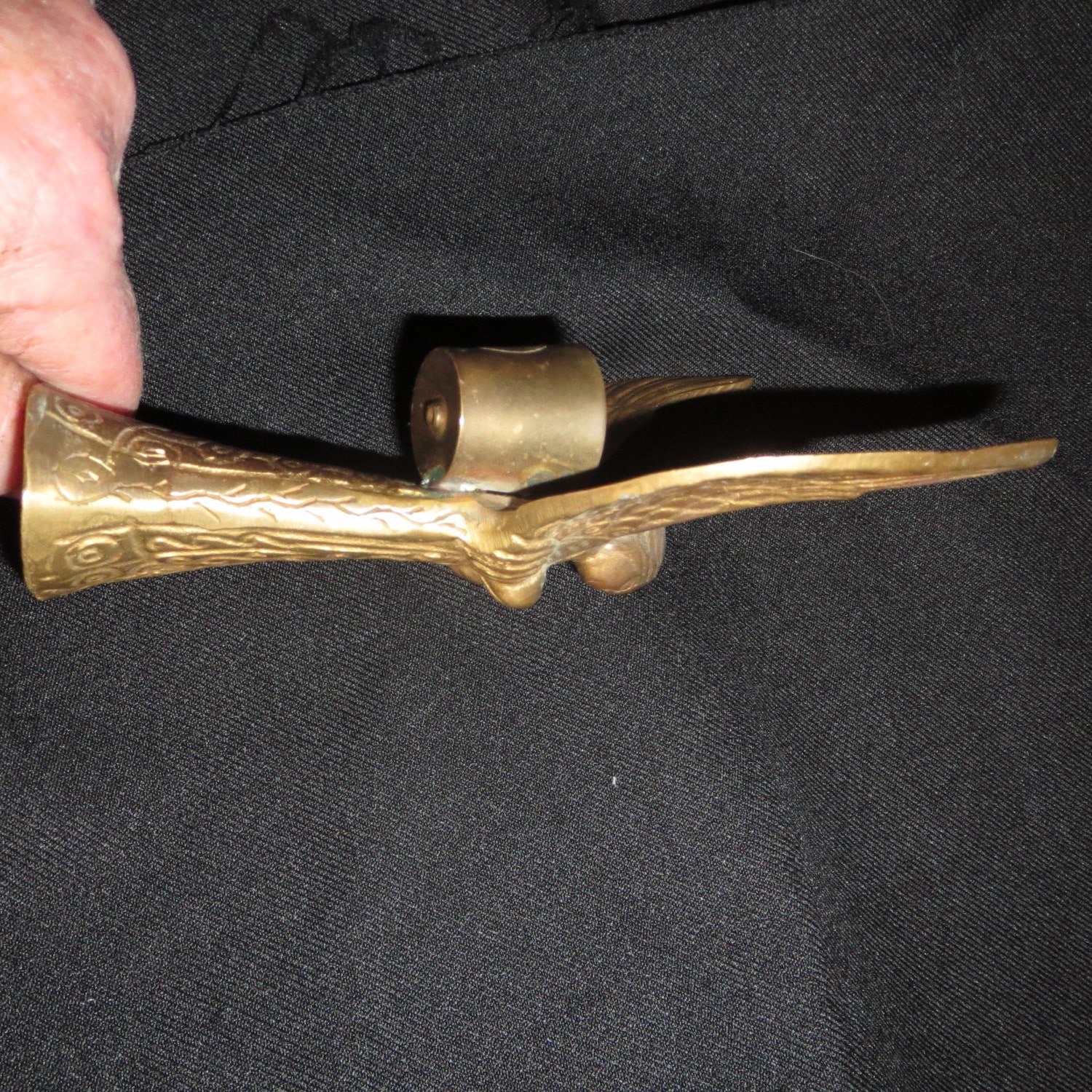 Vintage Brass Angel Figurine Statue Candlestick Candle holder 5.5" tall 4" wide 1.5"deep