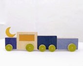 Wooden toy, eco-friendly, hand-made toy, baby toy, the midnight caravan .