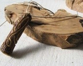 Hand Carved Leaves and Vines Bougainvillea Wood Pendant