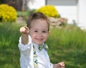 Matching Suspender & Bow Tie Set-Boy's Suspender-Kid's Suspenders-Suspender for Boys-ARGYLE-Blue Yellow Green