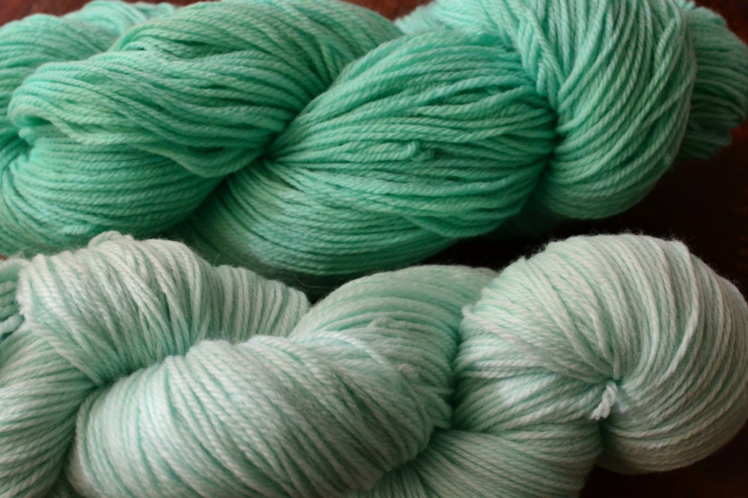 Aquitaine colorway on Allure - 80/10/10 MCN Fingering  Hand Dyed Yarn