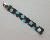 Pacifier Soothie Clip - Blue/Brown Dot - Newborn/Infant/Baby Pacifier clip, Soothie,MAM,Nuk,Avent Boy/Girl