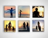 Your Photos on Canvas - set of 6, 10x10 each - custom canvas prints, photo art wall hanging, personalized photo gift