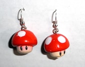 Mario 3d Super Mushroom Earrings (FREE SHIPPING)