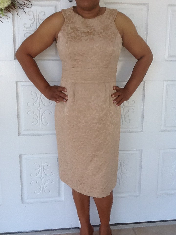 Bride Maid's Dress, Party Dress, Prom, Cocktail Dress, Jacquard Dress, Elegant Champagne Cocktail Dress, Church Dress. Bride Maid's Dress