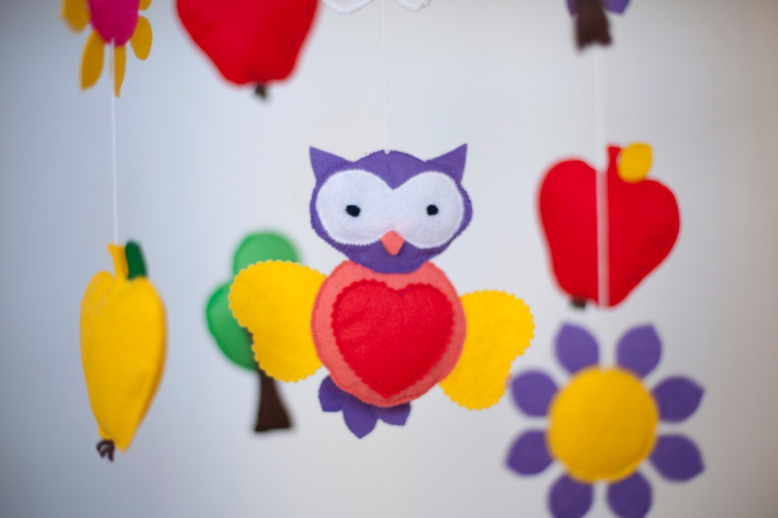 JUNE SALE - Owl mobile, Woodland mobile, Crib mobile, Baby girl mobile, baby boy mobile, nursery mobile, housewares, baby shower gifts