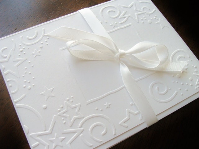 Set of 8 Decorate Your Own, Stars, Blank Cards, Embossed Cards, Notecards, Stationery, Paper Goods, Handmade Cards