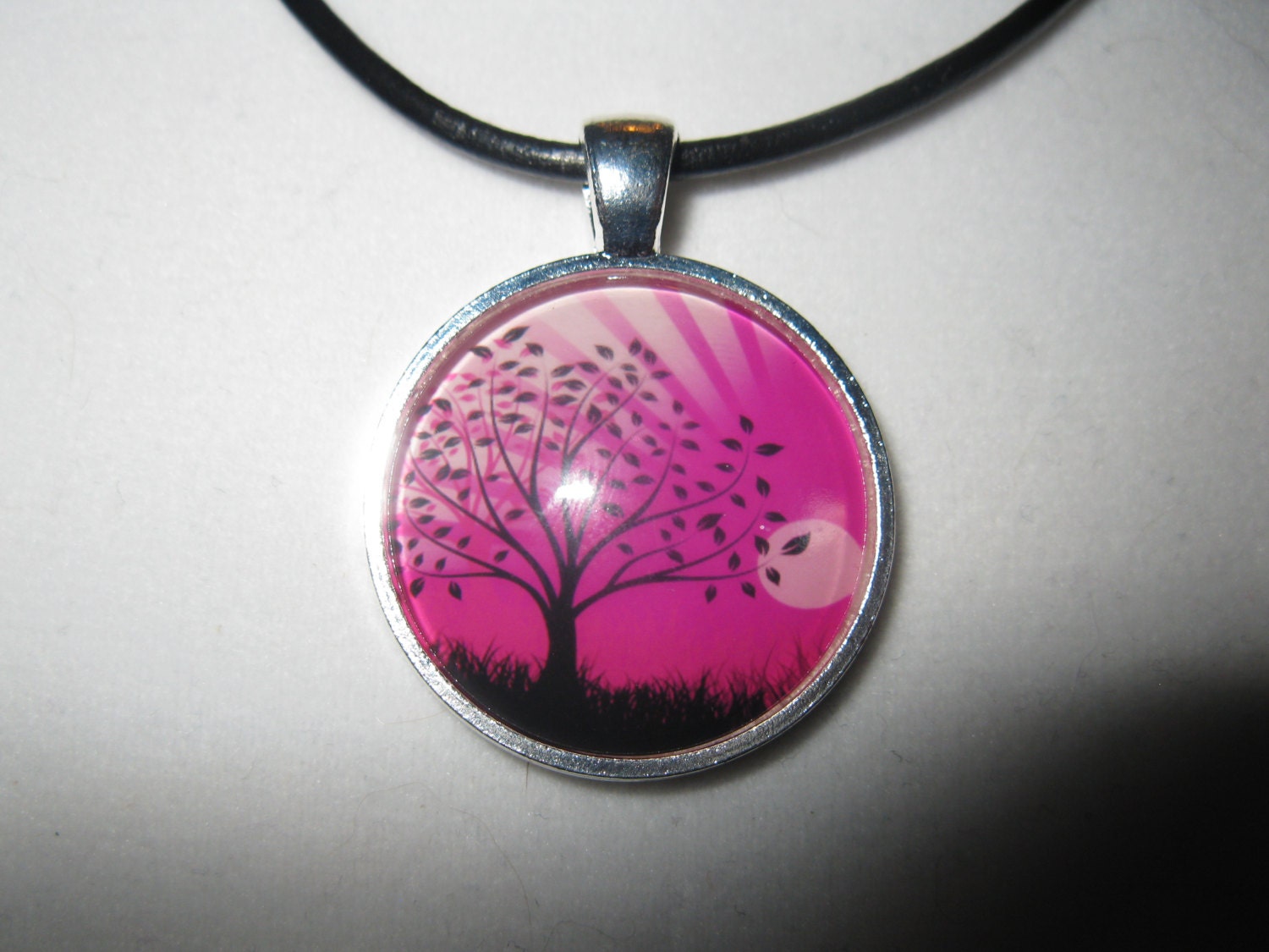 Glass pendants with handmade cabachoons, beautiful purple or orange background- jewelry supplies listing is for 1