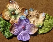 Eco Flower hair clip fascinator bridal hair accessories Velvet Hydrangeas